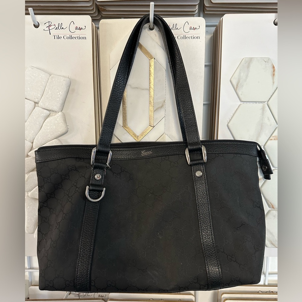 Authentic Black Canvas Gucci Bag